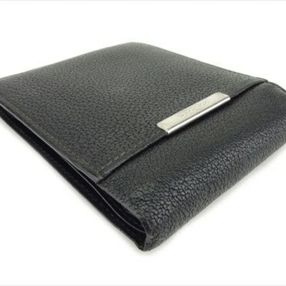 Authntic Dior Homme Wallet Purse Bifold Black leather Mens